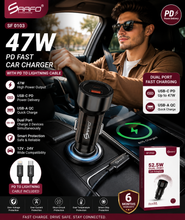 47W PD Fast Car Charger with Cable