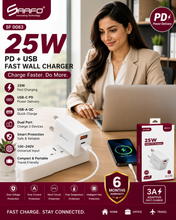 25W PD + USB Fast Wall Charger Adapter