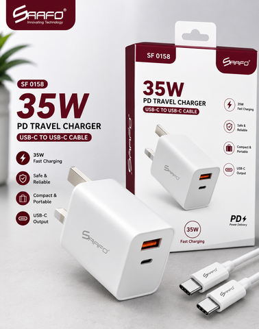 35W PD Travel Charger with USB-C to USB-C Cable